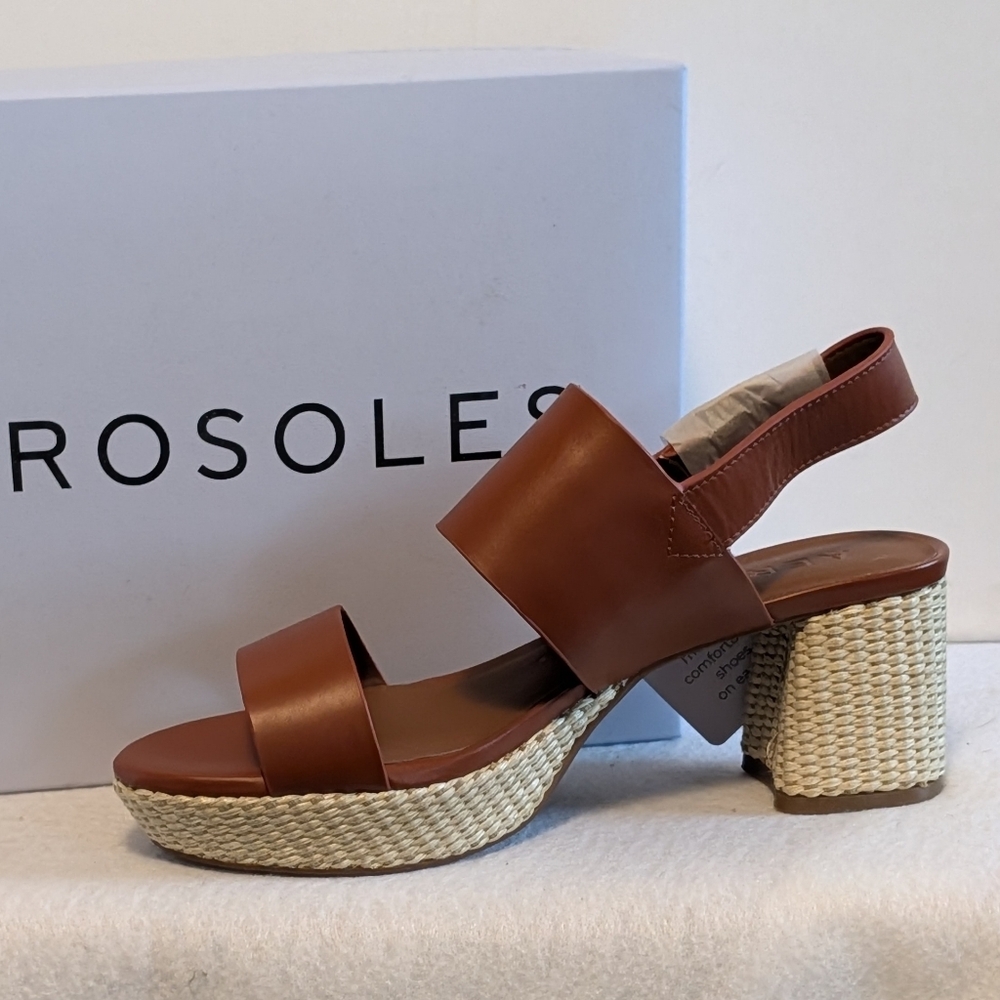 Aerosoles Camera Gingerbread Heels Comfort Platform Slingback 10 NIB New Leather